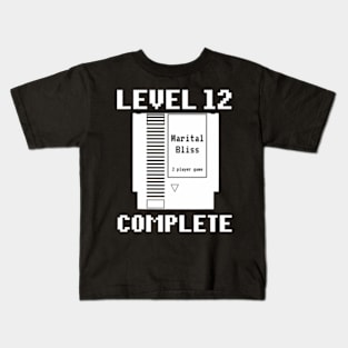 Level 12 Complete  Couples 12th Wedding Kids T-Shirt